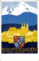 Artiste Blason CPA Hohlwein, Ludwig, Berchtesgaden In Oberbayern, Ortschaft Mit Landschaftsblick - Autres & Non Classés