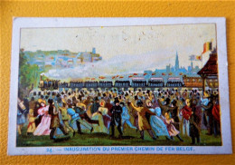 CHROMO  " Union Des Patrons Patissier "  -  Inauguration Du Premier Chemin De Fer Belge  -  (10.5 X 7.5 Cm) - Liebig