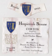 Etiquette Et Millésime HOSPICES DE BEAUNE " CORTON Grand Cru 2011 " Cuvée Charlotte Dumay (2874)_ev420 - Bourgogne