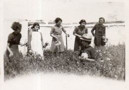 Photographie Photo Vintage Snapshot Cueillette Cueillir Fleur Flower - Personnes Anonymes