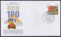 Sri Lanka Ceylon 2012 FDC Scouting, Scout, Scouts, Campfire, Tent, Wood Fire, First Day Cover - Sri Lanka (Ceilán) (1948-...)