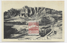 SAN MARINO 60C  CARTOLINA  MAXIMUM MONTE FERROVIA 1948 - Briefe U. Dokumente