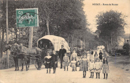 P-24-Mi-Is-924 : NOZAY. ROUTE DE NANTES. BEL ATTELAGE DE DEUX CHEVAUX - Other & Unclassified