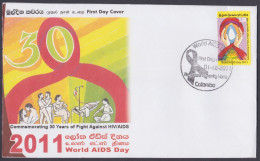 Sri Lanka Ceylon 2011 FDC World AIDS Day, Disease, Health, Medical, First Day Cover - Sri Lanka (Ceilán) (1948-...)