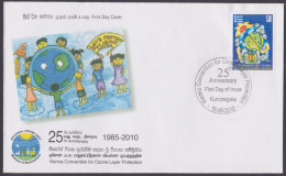 Sri Lanka Ceylon 2010 FDC Vienna Convention For Ozone Layer Protection, Pollution, Climate Change, First Day Cover - Sri Lanka (Ceylon) (1948-...)