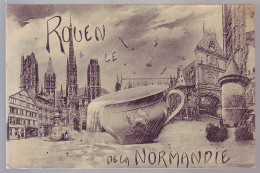 76 - ROUEN - CARTE ILLUSTRÉE - ROUEN LE POT DE LA NORMANDIE - - Rouen