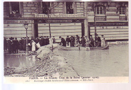 75 - INONDATION 1910 - PARIS - BARRAGE BOULEVARD HAUSMANN  - ANIMÉE - - La Crecida Del Sena De 1910