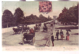 75 - PARIS - AVENUE Du BOIS De BOULOGNE - ATTELAGE - COLORISÉE - ANIMÉE - - Arc De Triomphe