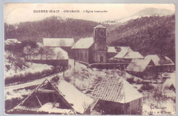 68 - GUERRE 3/18 - GOLDBACH - ÉGLISE BOMBARDÉE SOUS LA NEIGE - - Autres & Non Classés