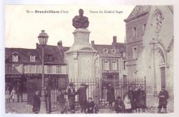 60 - GRANDVILLIERS - STATUE Du GÉNERAL SAGET - ANIMÉE - - Grandvilliers