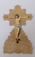 JESUS CHRIST, JEZUS, LACE, SPITZE, DEVOTION IMAGE, 1885, Cca 11x6.5 Cm - Andachtsbilder