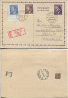 Böhmen Und Mähren Provisorischer Einschreibestempel Pilsen 12, 22.12.43 - Lettres & Documents