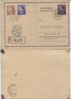 Böhmen Und Mähren Provisorischer Einschreibestempel Schlan/Slany 29.3.44 - Covers & Documents