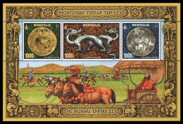 Mongolia 2021, Dragon Shaped Military Symbols On Gold And Silver Coins Of The Xiongnu Empire In The Year 2230,MS MNH - Mongolia