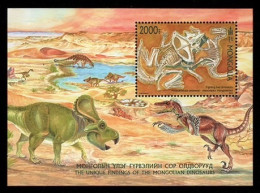 Mongolia 2022, Fossils Of Prehistoric Animals, Dinosaurs, Etc,MS MNH - Mongolei