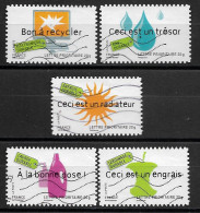 France 2008 Oblitéré  Adhésif  N° 186 - 187 - 188 - 189 - 191  Ou N° 4208 - 4209 - 4210 - 4211 - 4213   - Environnement - Used Stamps