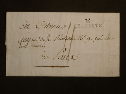 DO 6 FRANCE  LETTRE RR   AN 7  CHARENTE A PARIS RUE DE LA REVOLUTION   + AFF. INTERESSANT++ - 1701-1800: Precursori XVIII