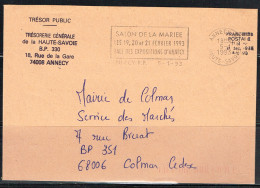 FEM-L6 - FRANCE Flamme Sur Lettre En Franchise Postale Salon De La Mariée Annecy 1993 - Maschinenstempel (Werbestempel)