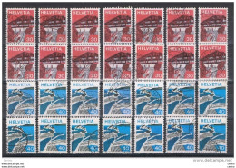 SVIZZERA:  1973  DEFINITIVA  -  2  VAL. US. -  RIPETUTI  14  VOLTE  -  YV/TELL. 937 + 938 - Used Stamps