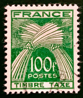 1953 FRANCE N 89 TIMBRE TAXE TYPE GERBE DE BLÉ 100f - OBLITERE - Gebraucht