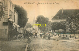 71 Charolles, Vue Prise De La Route De Paray, Attelages Et Chevaux Devant L'auberge - Charolles