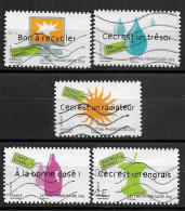 France 2008 Oblitéré  Adhésif  N° 186 - 187 - 188 - 189 - 191  Ou N° 4208 - 4209 - 4210 - 4211 - 4213  - Environnement - Used Stamps