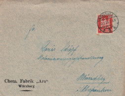 Deutsches Reich Firmen Brief Würzburg 1926 Chem. Fabrik Ara Würzburg - Covers & Documents