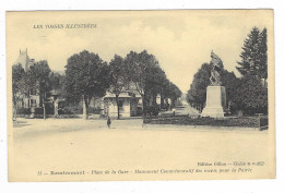 CPA REMIREMONT, PLACE DE LA GARE, MONUMENT COMMEMORATIF DES MORTS POUR LA PATRIE, VOSGES 88 - Remiremont