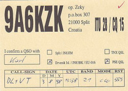 AK 210536 QSL - Croatia - Split - Radio Amatoriale