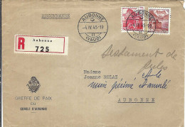 SUISSE 1945: LSC Rec. De Aubonne Pour Aubonne - Covers & Documents