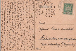 Deutsches Reich Karte Mit Tagesstempel Pappenheim 1924 Landkreis Weißenburg Gunzenhausen - Lettres & Documents