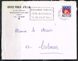 FETE L 2 - FRANCE Flamme Sur Lettre Fête Bavaroise Boulogne Sur Mer 1967 - Oblitérations Mécaniques (flammes)