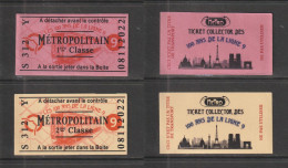 2 Tickets Collector Du MÉTROPOLITAIN De PARIS - Les 100 Ans De La Ligne 9 - 1ère Et 2 ème Classe - Face & Dos - Europa