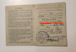 1937 Africa Orientale Italiana Ministero Della Guerra Certificato Di Idoneità Guida Autoveicolo Militare - Historische Dokumente