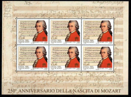 2006 - Vaticano BF 42 W. Amadeus Mozart   +++++++ - Ungebraucht