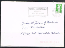FETE L 6 - FRANCE Flamme Sur Lettre Festival Interceltique Lorient 1991 - Maschinenstempel (Werbestempel)