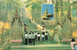 THAILANDE - Steps Leading Up To The Temple With Lord Buddha's Relics On Doi Suthep In Chiengmai - Animé - Carte Postale - Thaïlande