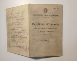 1931 Bengasi Cirenaica Aoi Di Barletta Africa Orientale Italiana Certificato Di Idoneità Guida Autoveicolo Militare - Historical Documents