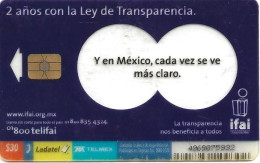 Mexico: Telmex/lLadatel - 2005 2 Años Con La Ley De Transparencia. Transparent - Mexique