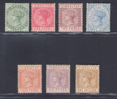 1886-87 Gibilterra, Stanley Gibbons N. 8/14 - Filigrana CA - MH* - Altri & Non Classificati