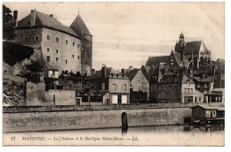 Mayenne , Mayenne , Le Château Et La Basilique Notre Dame  . - Mayenne