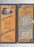 Carte Michelin N°51 BOULOGNE-LILLE (cote 1953) Avec Annotation,s Au Crayon  (PPP47350) - Carte Stradali