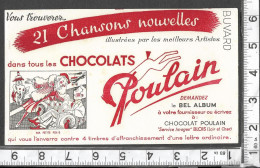 BUVARD ANCIEN PUBLICITAIRE / CHOCOLAT POULAIN / 21 CHANSONS NOUVELLES / ILLUSTRATION MA PETITE FOLIE  / RV - Chocolat