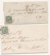 18661878 NAPOLI DUE LETTERE X DISTRETTO CON  TIRATURE 0,05 DE LA RUE E TORINO - Marcophilia