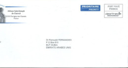 FRANCE - 2023 - POSTAL PRIORITY FRANKING MACHINE COVER, TO DUBAI . - 2023-... Marianne De L’avenir
