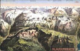 11653562 Klausenstrasse Panoramakarte Klausenstrasse - Other & Unclassified