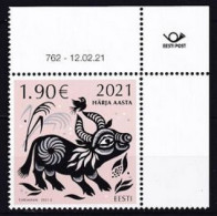 2021. Estonia. Chinese New Year 2021 - Year Of The Ox. MNH. Mi. Nr. 1005 - Estonie