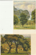 SUISSE - 2 CPA : Peinture D'A. Gander : Petit Village Bernois - Aux Bords Du Lac De Brienz - Autres & Non Classés