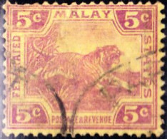 1921 - MALASIA - ESTADOS FEDERADOS - TIGRE DE SUMATRA - YVERT 59 - Asia (Other)