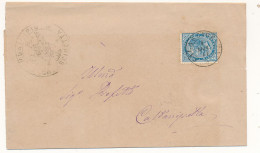 1877 CALASCIBETTA DC SU 0,10 AZZURRO UNICO ANNULLATORE SENZA NUMERALE + BEL TIMBRO ARALDICO - Poststempel